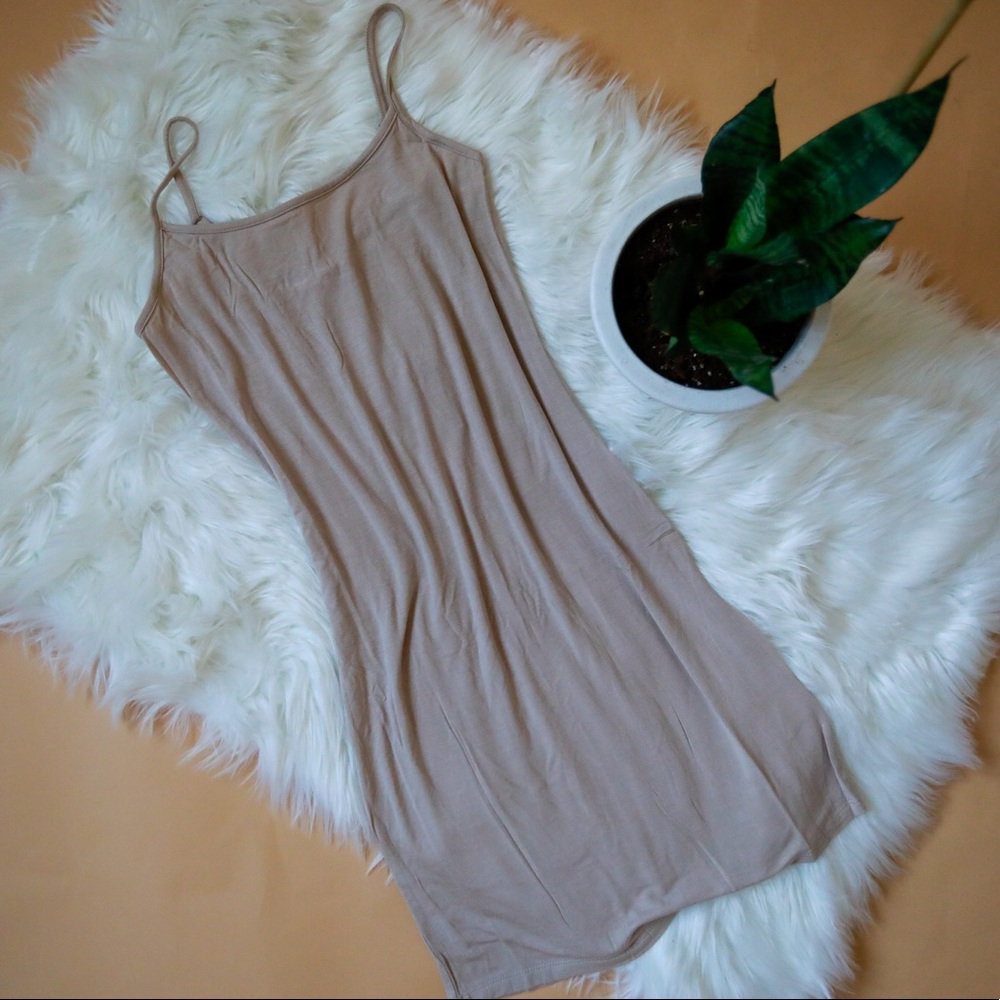 Nude cami tank slip dress